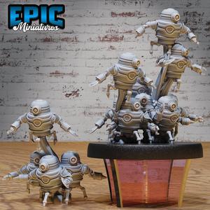 Automaton Swarm Set / Infantry Machine / Steampunk Construct / Humanoid Droid / War Robot / Warrior Control Mechanism / Evil Steel Fighter / Steam Society Encounter