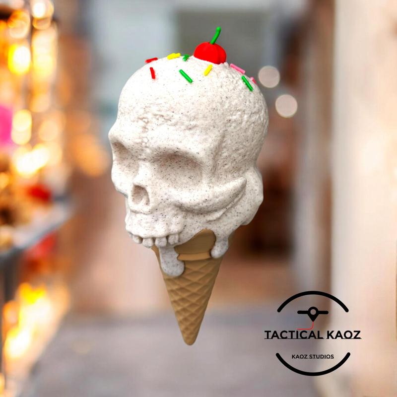 I Scream Skull Ice Cream Cone – Cosplay Prop / Fun Display