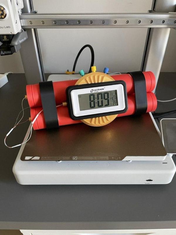 dynamite desk clock
