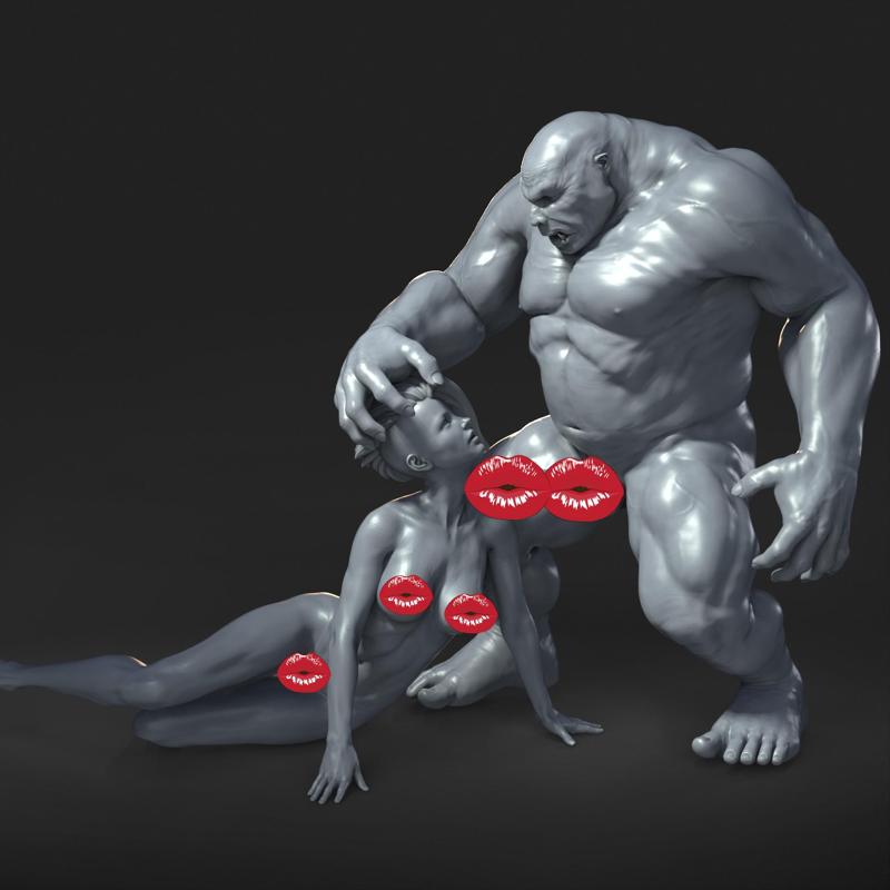 ATTACK OF THE OGRE - NSFW - EROTIC MINIATURE 75 MM SCALE
