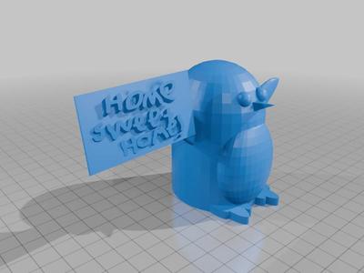 penguin holding signs
