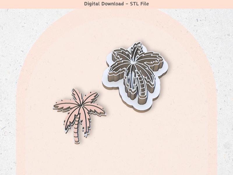 Polymer Clay Cutter STL File, Palm Tree, Digital STL File, Clay Tools, 5 Sizes Clay Cutters