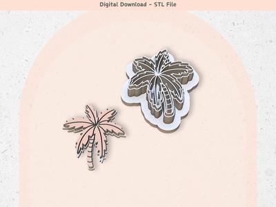 Polymer Clay Cutter STL File, Palm Tree, Digital STL File, Clay Tools, 5 Sizes Clay Cutters