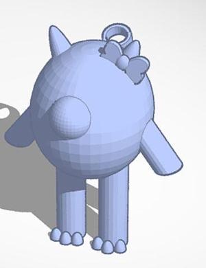 Key Chain Monster with Bow