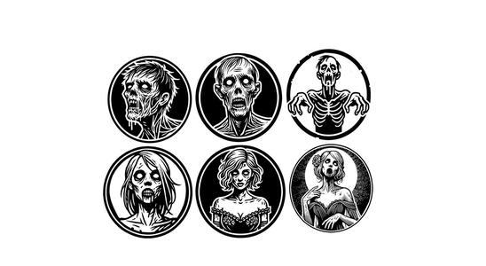 Leather Stamps 85mm Zombies #1 Male & Female
