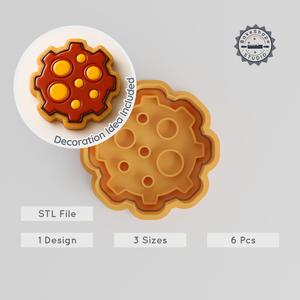 Meteor Cookie & Fondant Cutter Stamp Set, 6-Piece Bundle, 3 Sizes, Space Rock, Shooting Star, Celestial Baking Designs PRODUCT_165