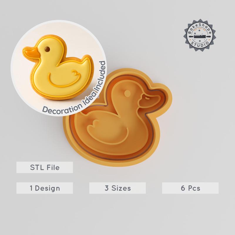 Duck Cookie Cutter & Stamp Set, Animal Shape Molds, Ideal for Fondant & Baking, S/M/L Sizes, Wildlife Pond Duck Design PRODUCT_2144