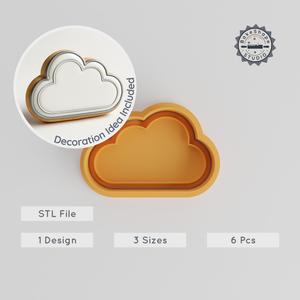Cloud Shape Cutter & Stamp Set, 3 Sizes, Perfect for Cookies & Fondant, Weather Design PRODUCT_26