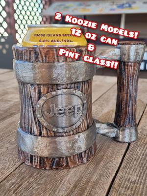 Wood Jeep Beer Koozie Set