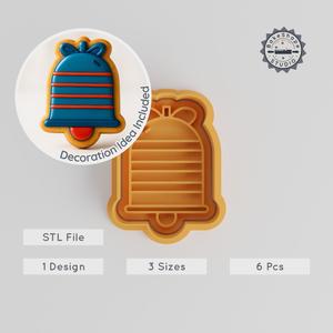 Bell Shape Cutter & Stamp Set, Perfect for Cookies & Fondant, S/M/L, 6 Piece Collection PRODUCT_2834