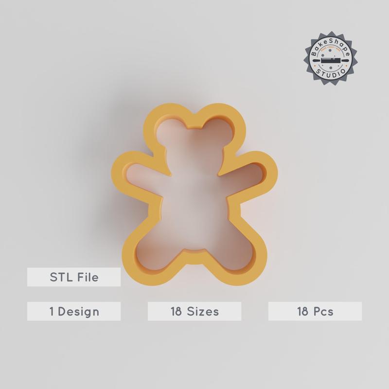 Bear Toy Shape Cutter Set, 18 Piece Cookie, Fondant & Clay Mold, Multiple Sizes PRODUCT_1232