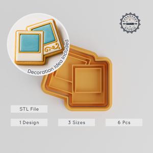 Polaroid Cookie & Fondant Cutter Stamp Set, Travel Photo Theme, 3 Sizes, Perfect for Baking & Crafting PRODUCT_1955