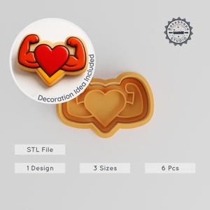 Heart Shape Cutter & Stamp Set, Perfect for Cookies & Fondant, Includes 6 Pieces in S/M/L Sizes PRODUCT_604
