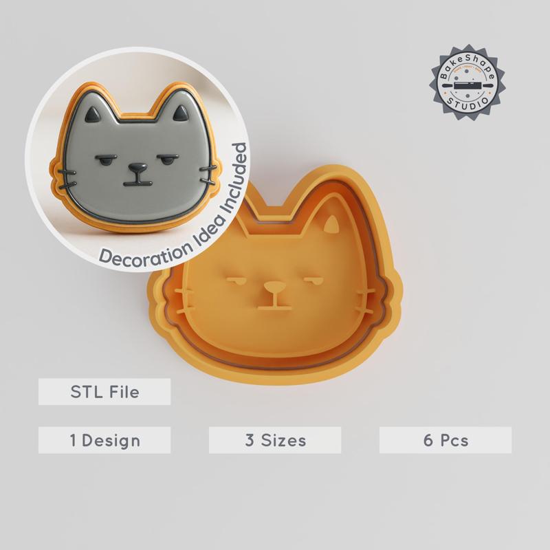 Annoyed Shape Cutter & Stamp Set, Cookie & Fondant Tool, 3 Sizes, 6 Pieces, Emotion Design, Unhappy & Grumpy Mood PRODUCT_813