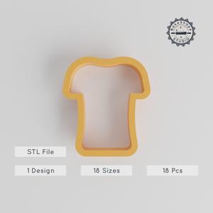 Tshirt Shape Cutter Set, 18 Sizes, Perfect for Cookies, Fondant & Clay, Clothing Shirt Design STL Files PRODUCT_1431