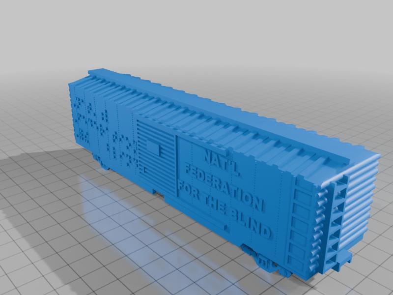 HO. SCALE BOX  CAR with Braille