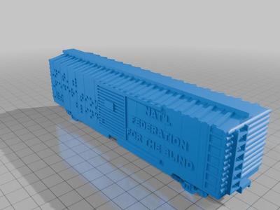 HO. SCALE BOX  CAR with Braille