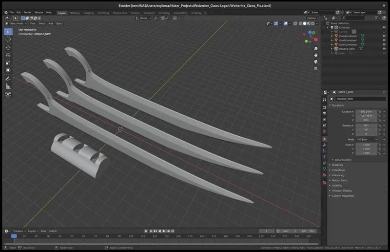 Wolverine Claws - Logan (Fixed Seams)