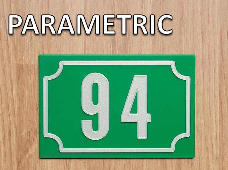 Parametric House Street Number Plate - no mmu