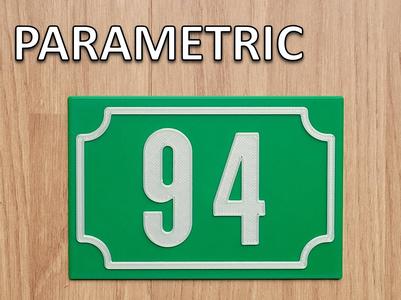 Parametric House Street Number Plate - no mmu