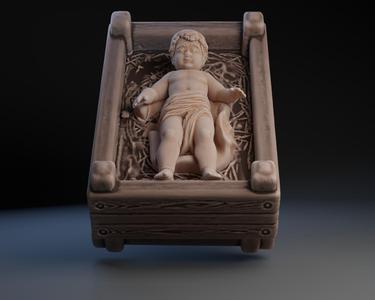 Nativity Swaddled Baby Jesus and Manger Set