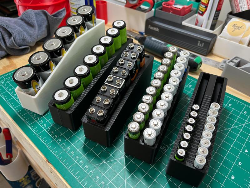 Battery Dispenser Gridfinity AA AAA C D 9V 18650 