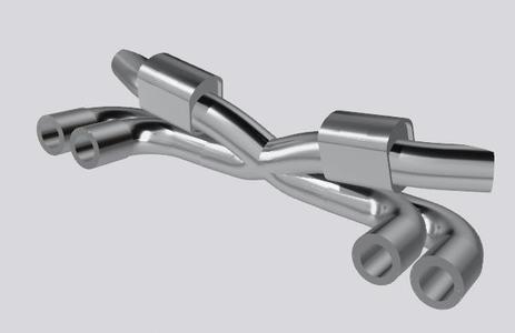 RC DRIFT CAR TWIN EXHAUST SYSTEM 1:10 ROUND MUFFLER