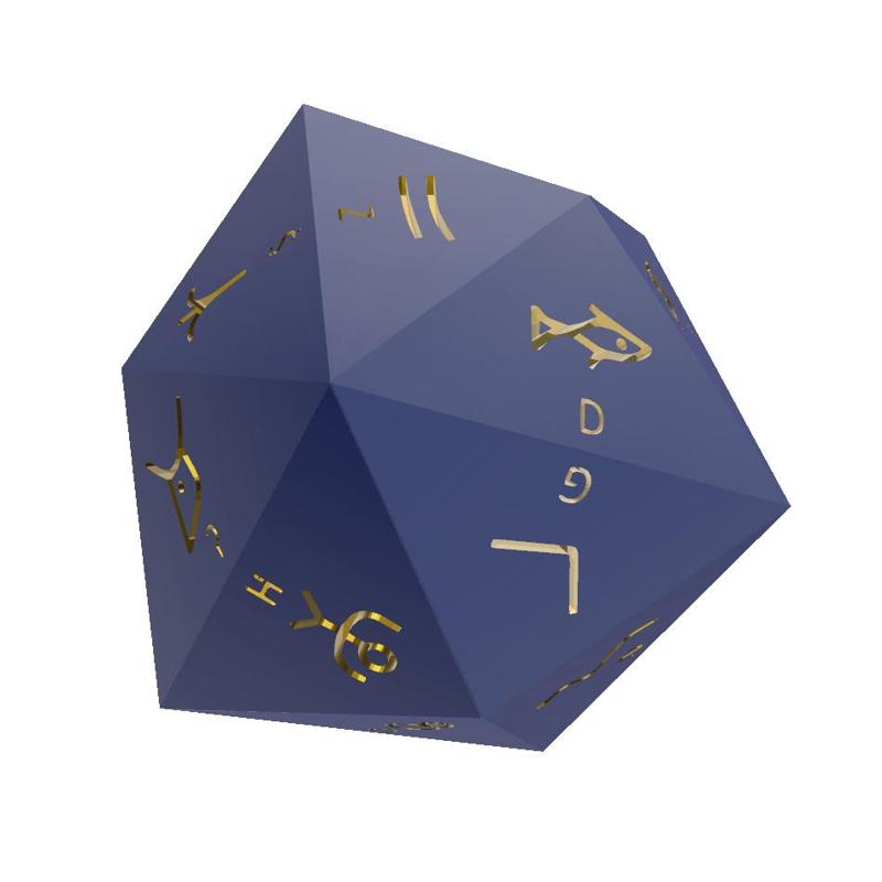 Proto-Canaanite Alphabet d24 Polyhedral Die