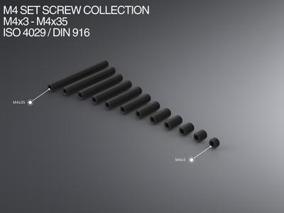 M4 Set Screw Collection M4x3-M4x35 ISO 4029 / DIN 916