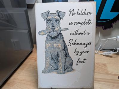 Schnauzer at your feet Hueforge 5 Color