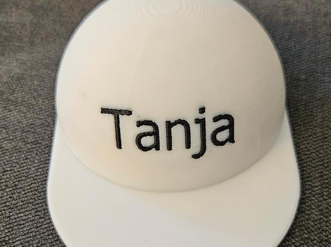 Cap with name for my Brick figures