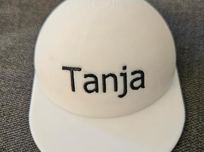 Cap with name for my Brick figures