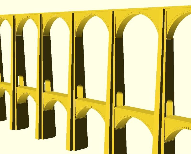 58 cm high HO viaduct on 200x200mm printer