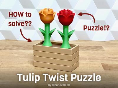 Tulip Twist Puzzle (decor/flower styled helix puzzle gift)