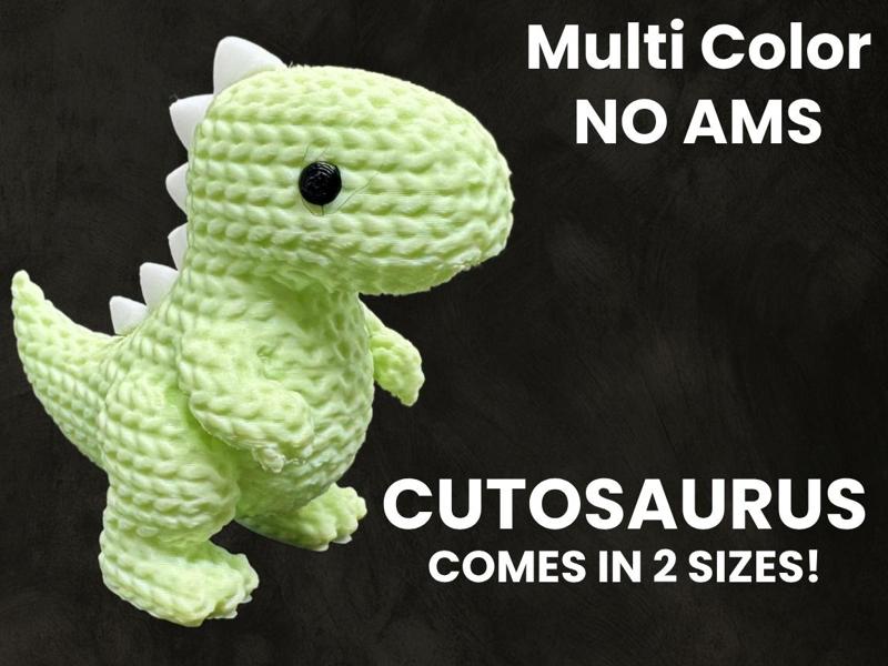 Cute Knitted Dinosaur / No AMS Needed