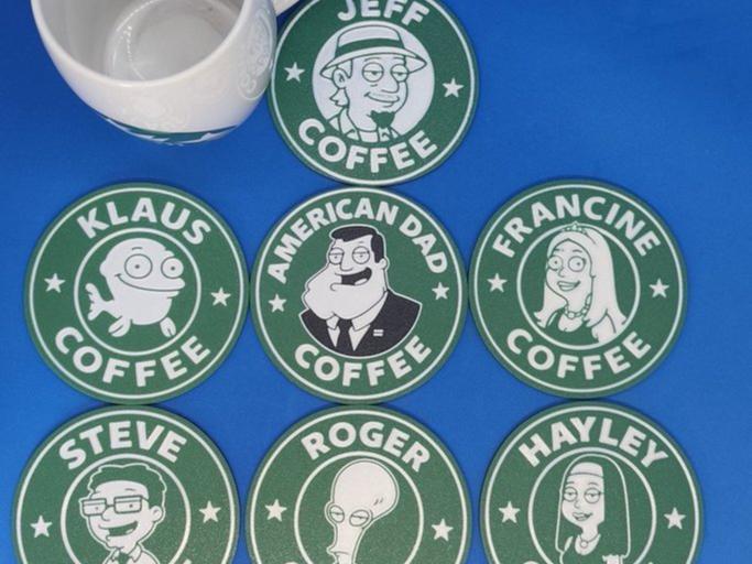 American Dad Starbucks Coasters