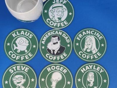 American Dad Starbucks Coasters