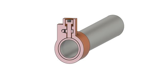 M3 Barrel retention screw housing model for Nerf hobby blasters (16mm OD barrels)