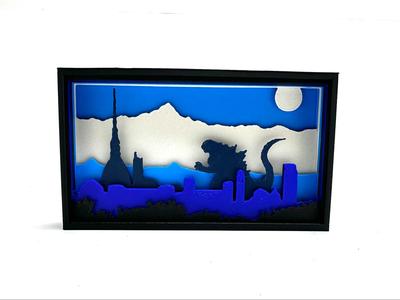 Godzilla Skyline Shadowbox