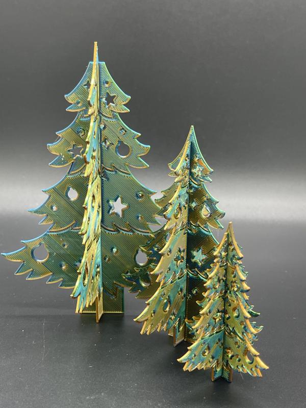 Print Flat Christmas Tree 3 Sizes 3", 4.5", and 6"