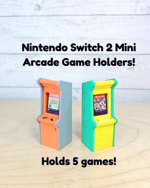 Arcade Cabinet Nintendo Switch 2 Game Holder - Holds 5 Games!