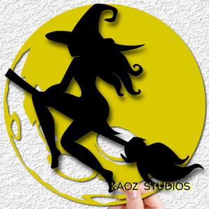 SUPER EASY - No filament swaps! Multicolor witch on a broom and full moon 