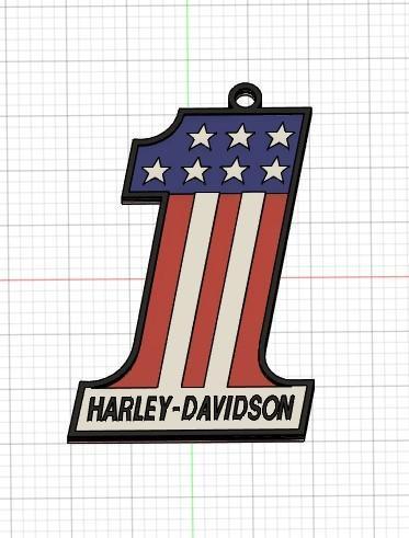 Harley Davidson Number 1 Keychain
