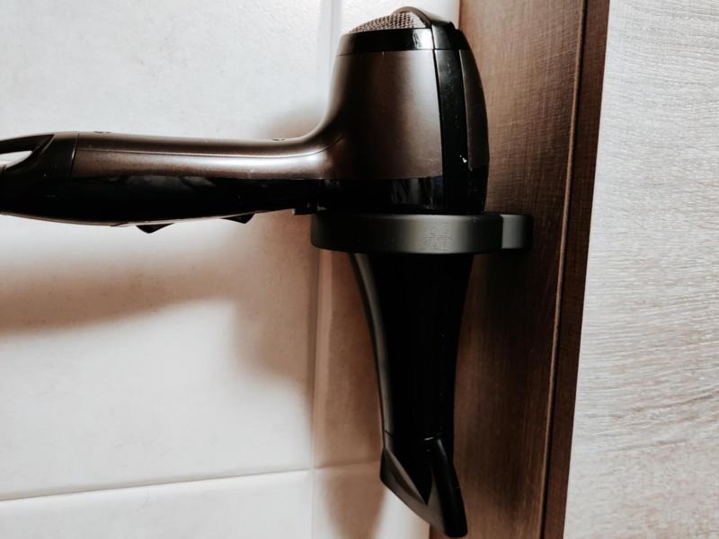 Wall hanging hair dryer holder