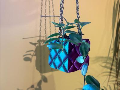 Modern Square Hanging planter with driptray