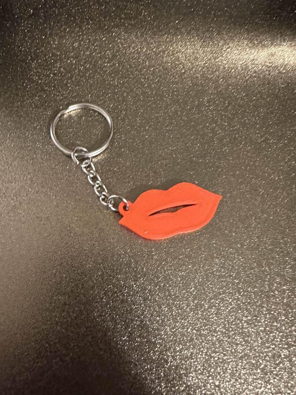 Red Lips Emoji Keychain