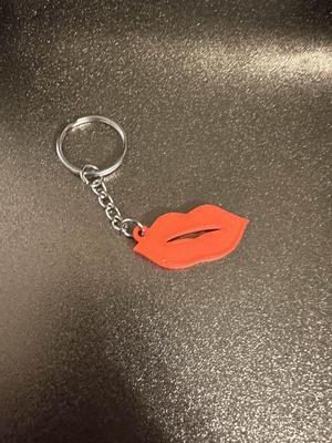 Red Lips Emoji Keychain