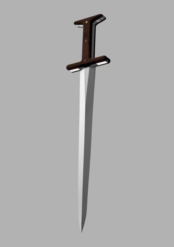 Baselard dagger with scabbard