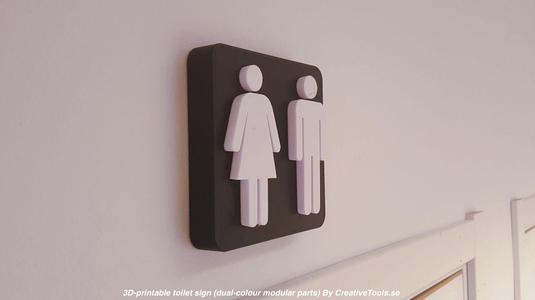 Toilet signs (dual-colour modular parts)