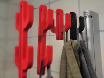 Shower hook for glass door/wall